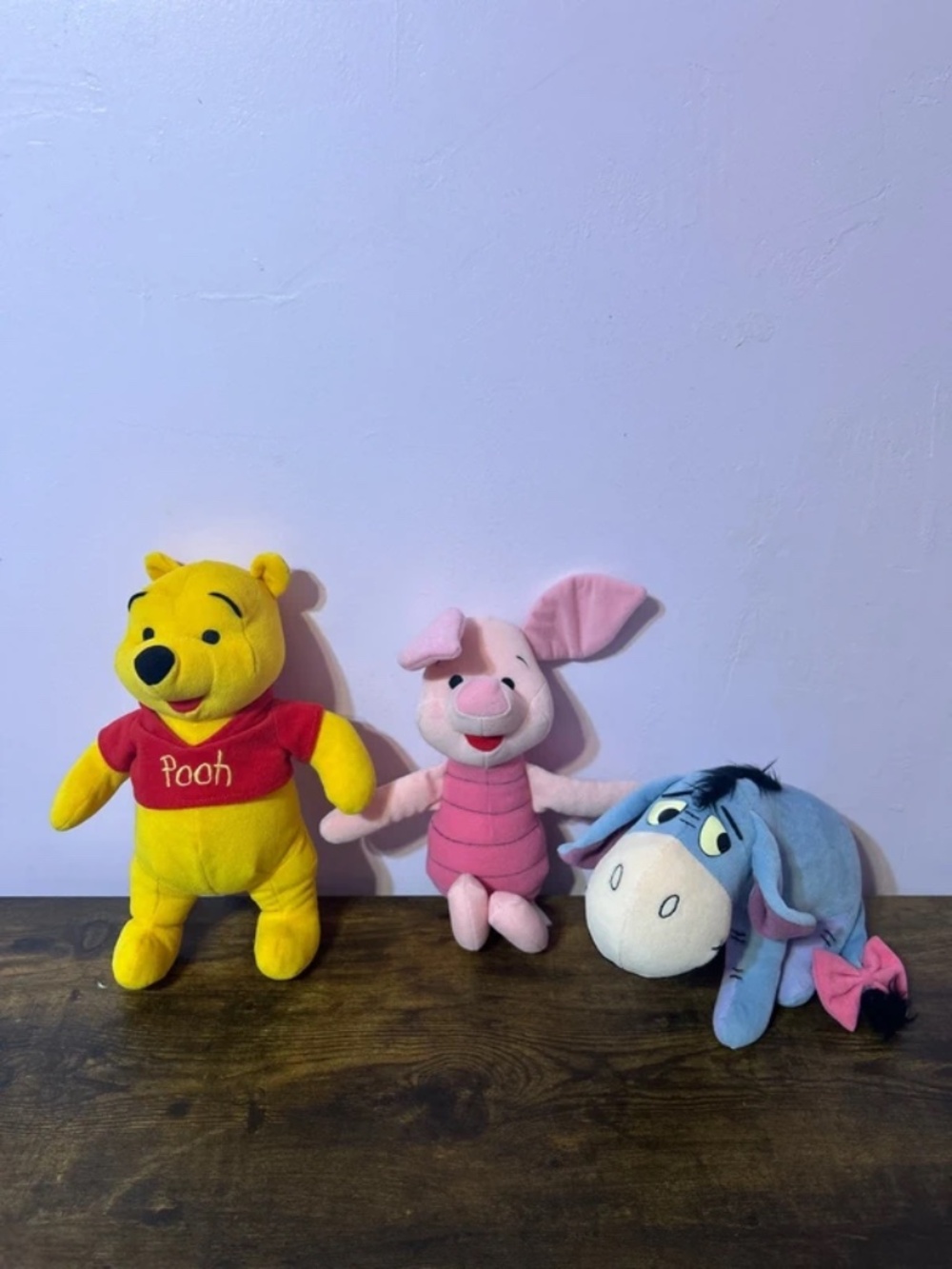 Vtg Mattel Disney ArcoToys Winnie The Pooh Piglet Eyeore Plush Animal Set of 3